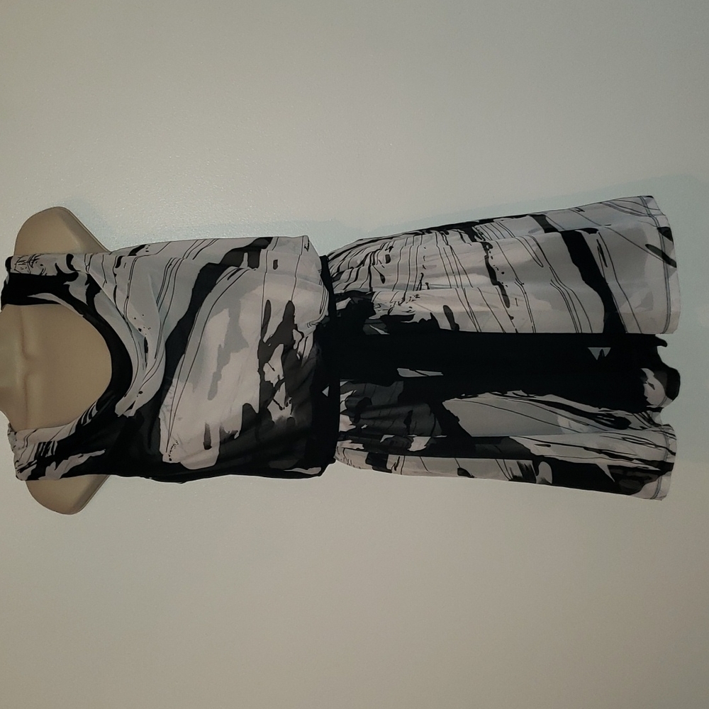 Express Black and Gray Midi Dress